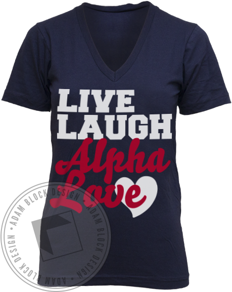 Alpha Omicron Pi Live Laugh Love Spring Bid Day V-neck - Alpha Phi (464x585), Png Download