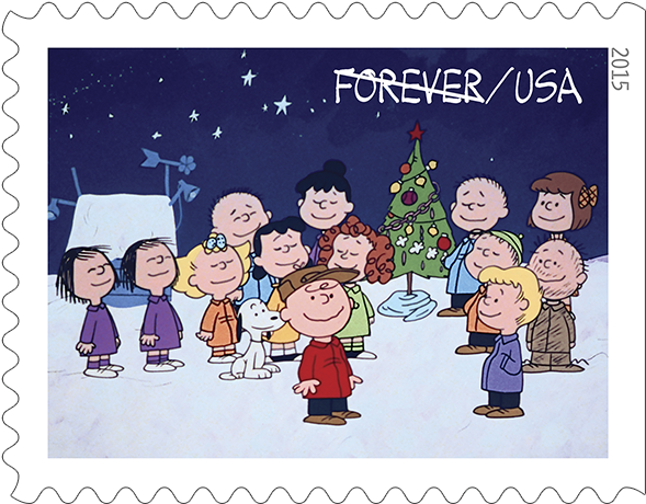 Happy Holidays - Charlie Brown Christmas Stamps (600x600), Png Download