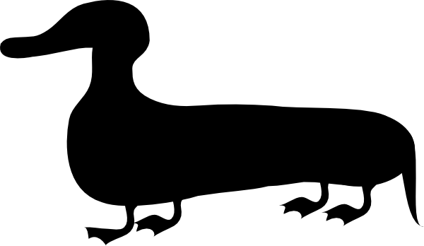 Wiener Dog Silhouette Png Weiner Duck3 Clipart - Weiner Duck (600x348), Png Download