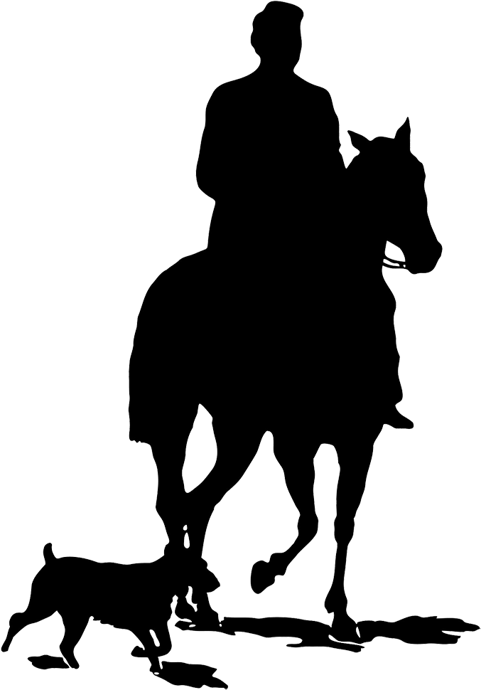 Black Horse Silhouette Clipart - He Coming Or Going (696x1004), Png Download