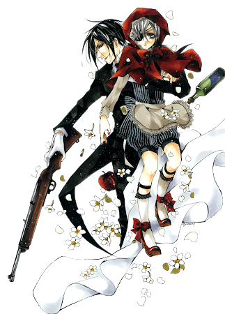 Report Abuse - Ciel X Sebastian Red Riding Hood (323x450), Png Download