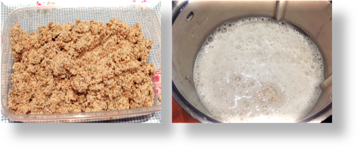 Con Ayuda De Un Colador De Tela, Filtra La Horchata - Gruel (732x312), Png Download