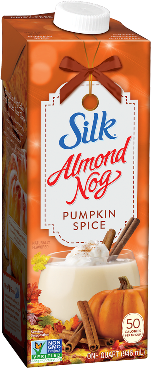 Silk® Almond Nog Pumpkin Spice - Silk Original Almond Nog - 32 Fl Oz Carton (600x1367), Png Download