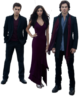 Stefan, Elena, Damon Psd - Stefan And Damon Png (334x400), Png Download