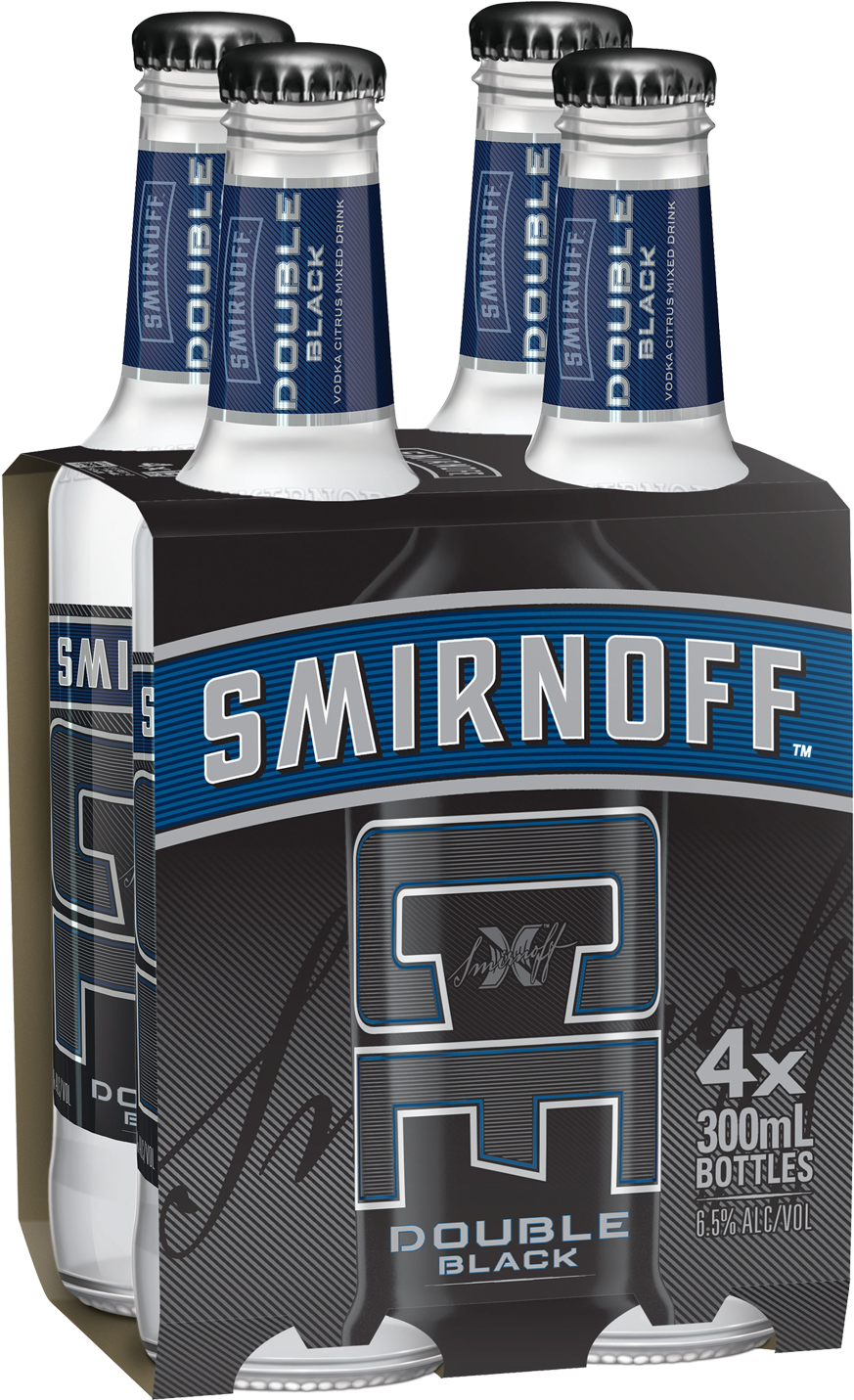 Smirnoff Ice Double Black Bottles 300ml 4 Pack - Double Blacks 4 Pack (1600x2000), Png Download