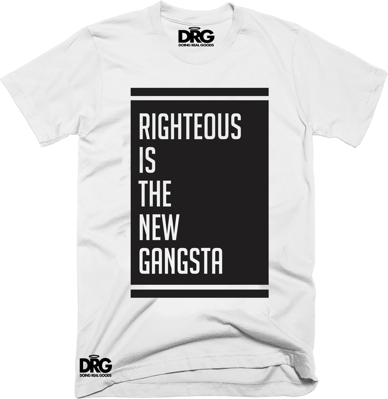 "righteous Is The New Gangsta" Adult Unisex Shortsleeve - Love Is The Real Adventure T-shirt (2048x1967), Png Download