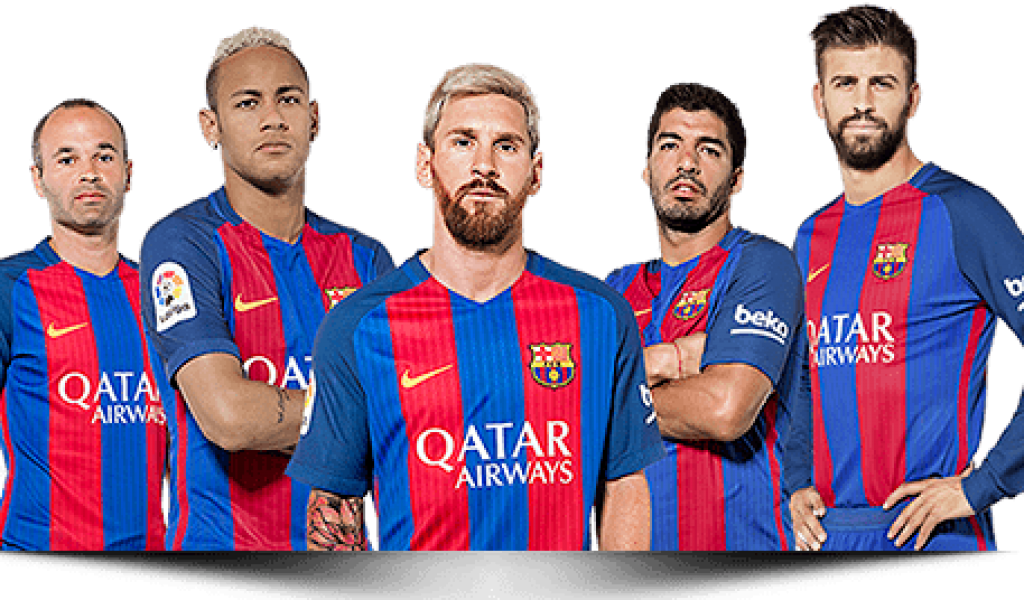 Great Neymar In Brazil Fc Barcelona Wallpaper Hd 2017 - Barcelona Team Png (1024x600), Png Download