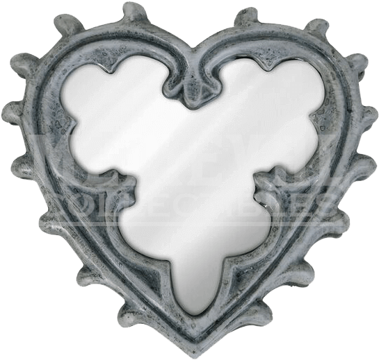 Alchemy Vault Gothic Heart Compact Mirror (558x558), Png Download
