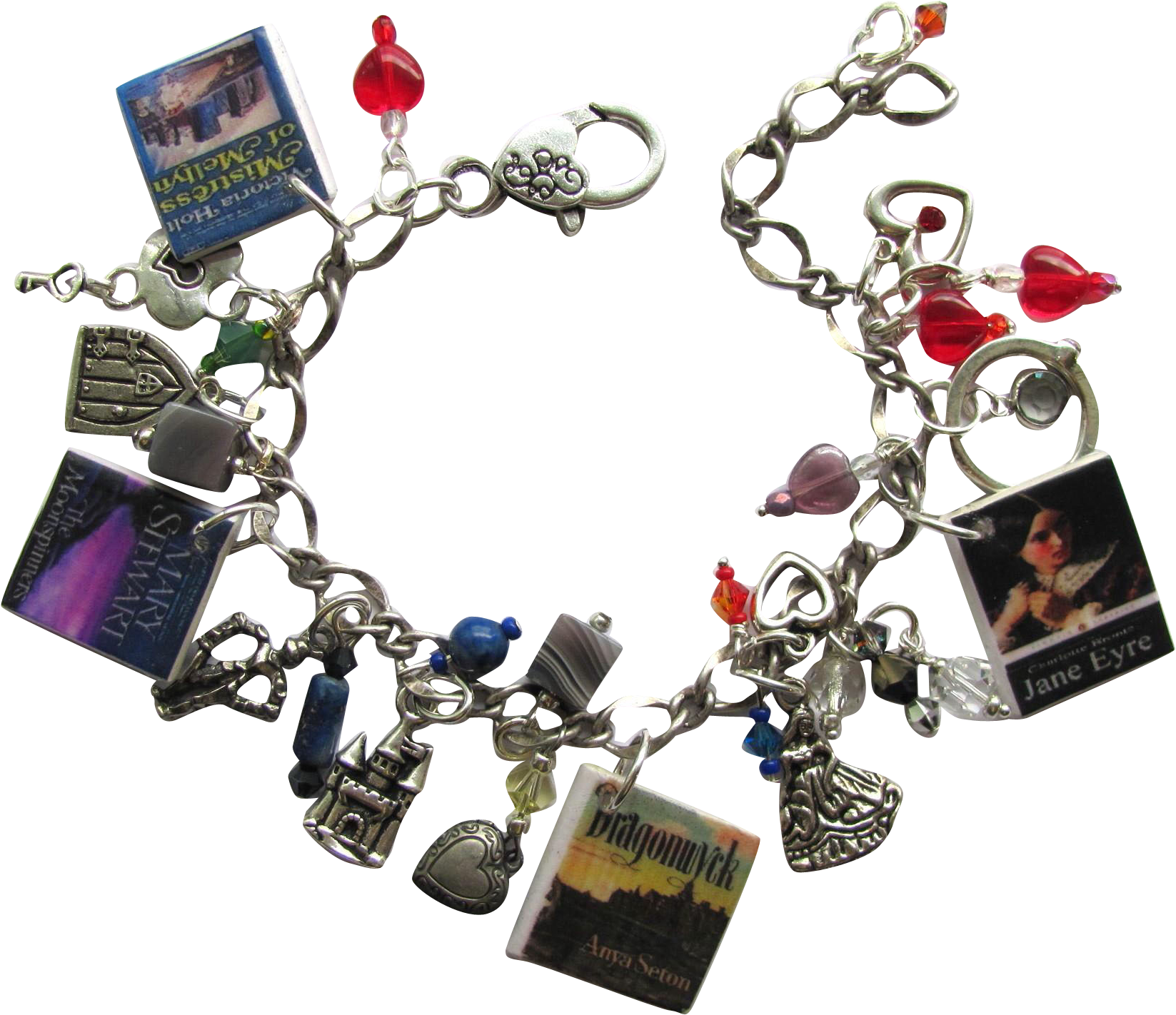 Gothic Romance Novel Charm Bracelet With Tiny Books - Bracelet (1646x1646), Png Download