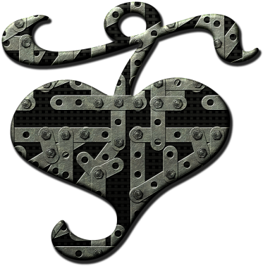 Heart Love,unique Gothic Design,brackets And Screws, - Love (500x500), Png Download