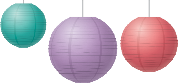 Shabby Chic Paper Lanterns - Lanterns Red And Yellow (610x610), Png Download