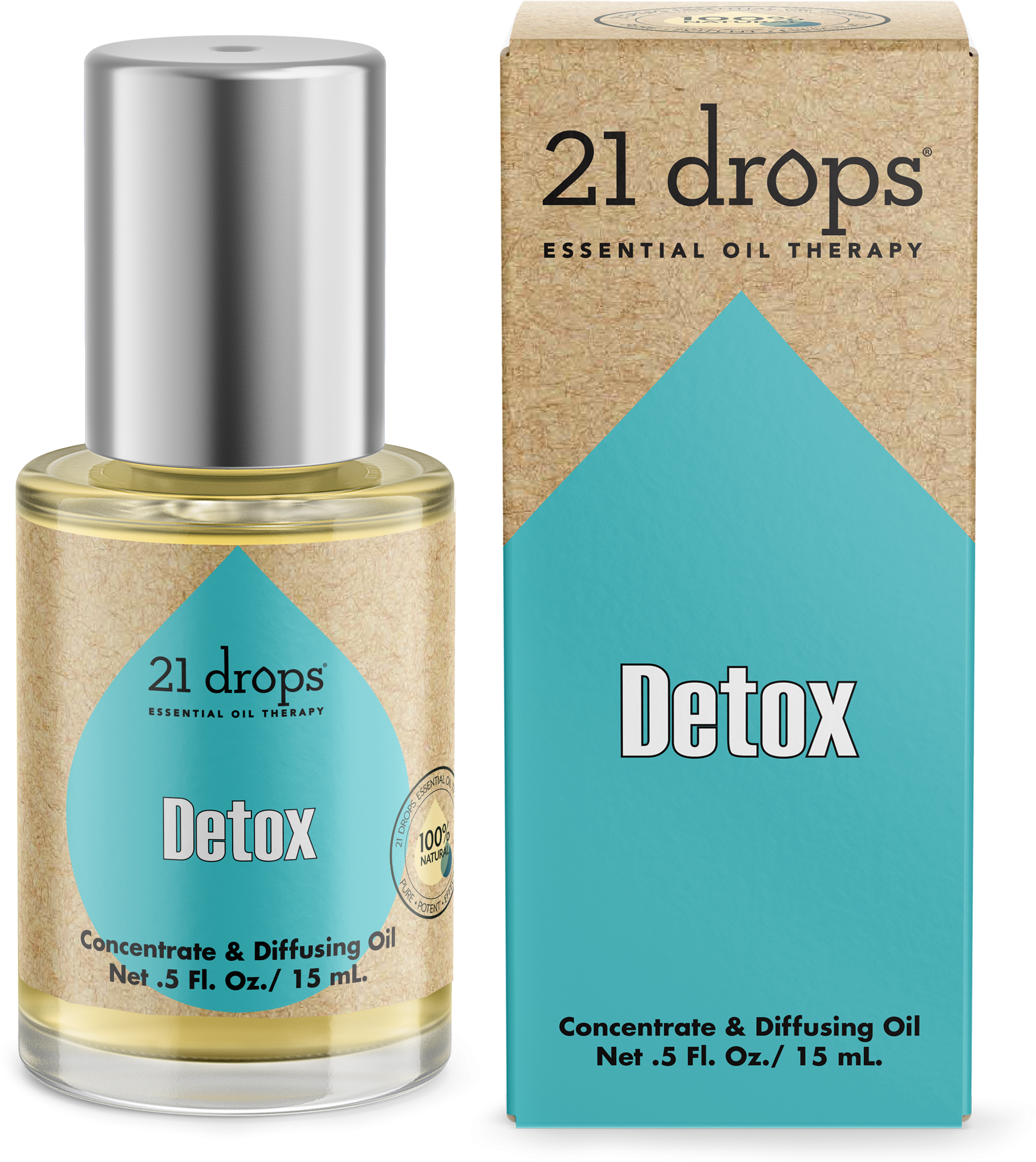 21 Drops Detox Essential Oil Aromatherapy Concentrate - Essential Oil (2128x2765), Png Download