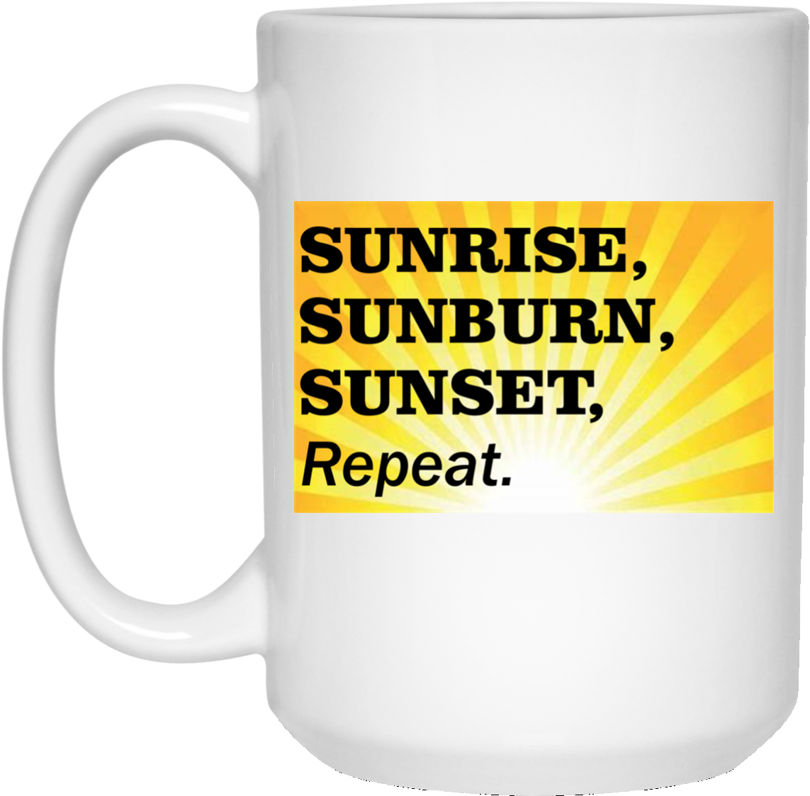 Sunrise Sunburn Sunset Repeat Burst White Drinkware - Love Paris Eiffel Tower France Flag Tourist T Shirt (1155x1155), Png Download