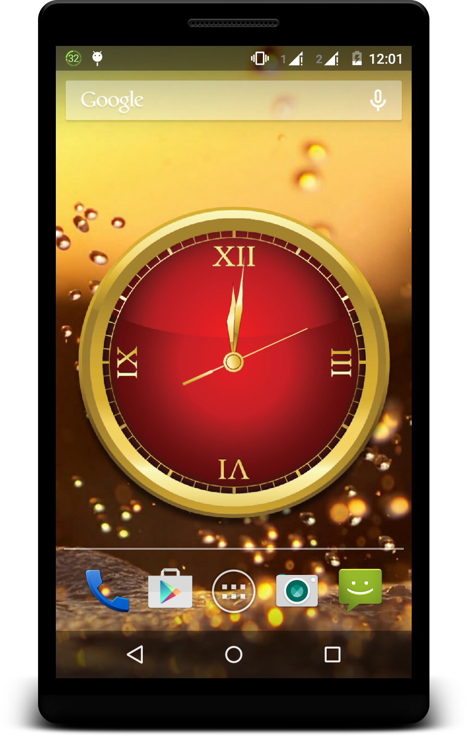 Gold Clock Live Wallpaper - Smartphone (945x1490), Png Download