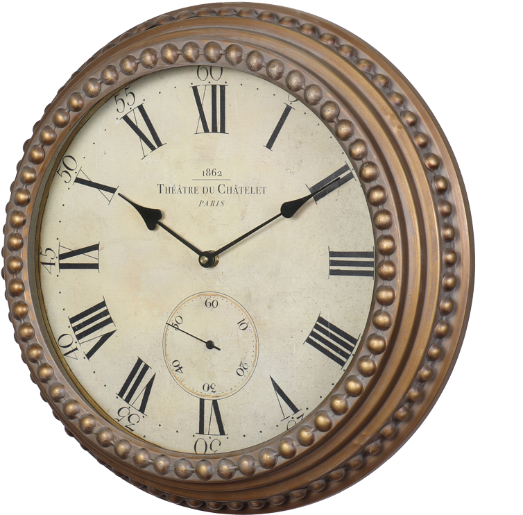 Chatelet Clock Gold - Wall Clock (1000x1000), Png Download