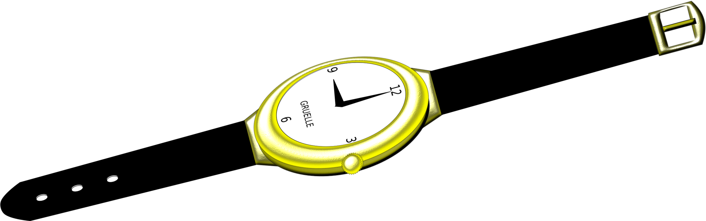 Analog Watch Luneta Bezel Clock - Analog Watch (2353x750), Png Download