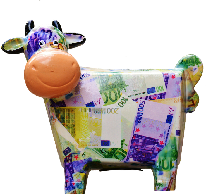 Cow, Save, Money, Piggy Bank, Funny, Ceramic, Bank - Euro (804x720), Png Download