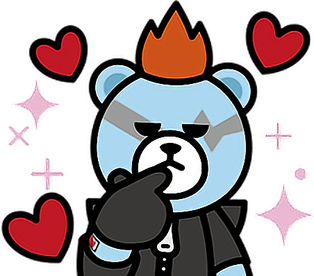 Krunk Yg Ygent Kpop Bear Stickers Png - Big Bang スタンプ (452x398), Png Download