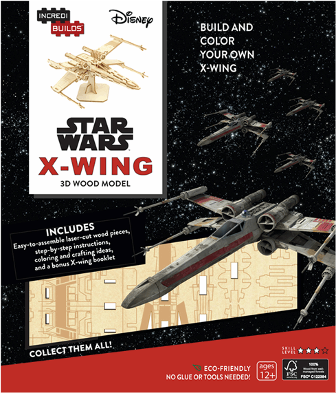 Incredibuilds: Star Wars: X-wing 3d Wood Model - Book (600x600), Png Download