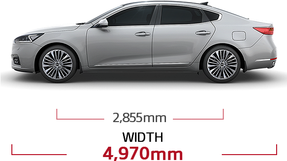 Kia Cadenza Yg Dimen - Cadenza Yg (580x464), Png Download