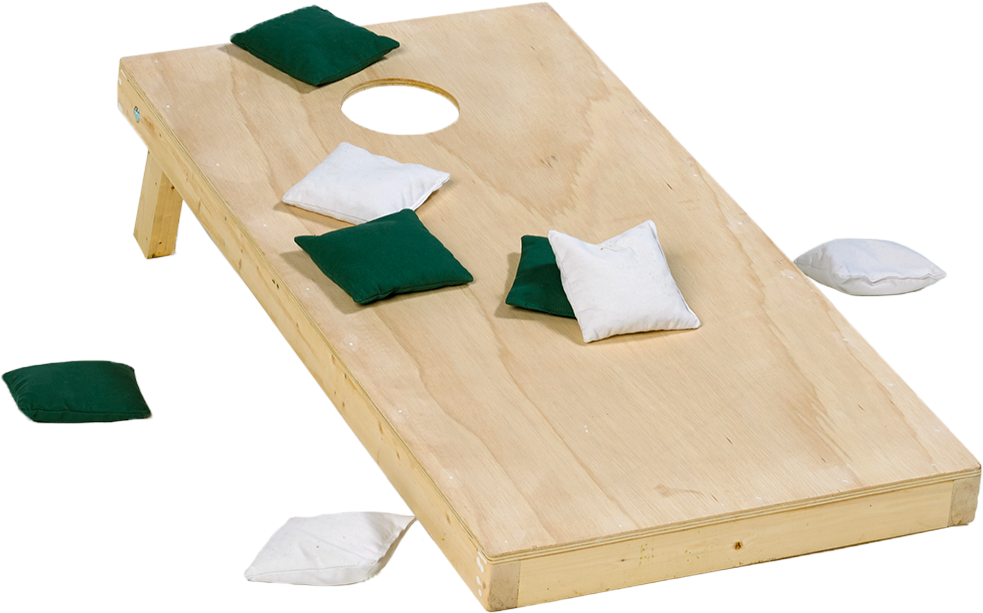 Belknap Hill Trading Post Cornhole Board With Green - Bean Bag Toss Png (1000x657), Png Download