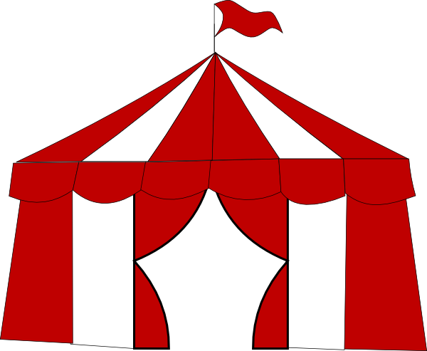 Red Circus Tent 2 Clip Art - Clip Art Circus Tent (600x493), Png Download
