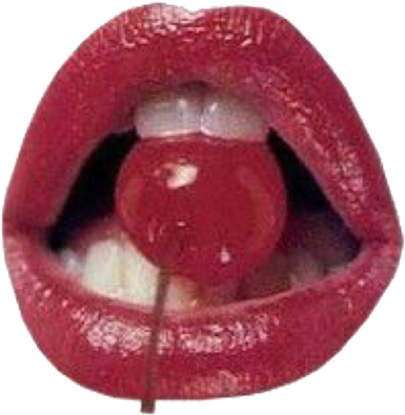 4 - Lips Sucking Cherry (500x477), Png Download