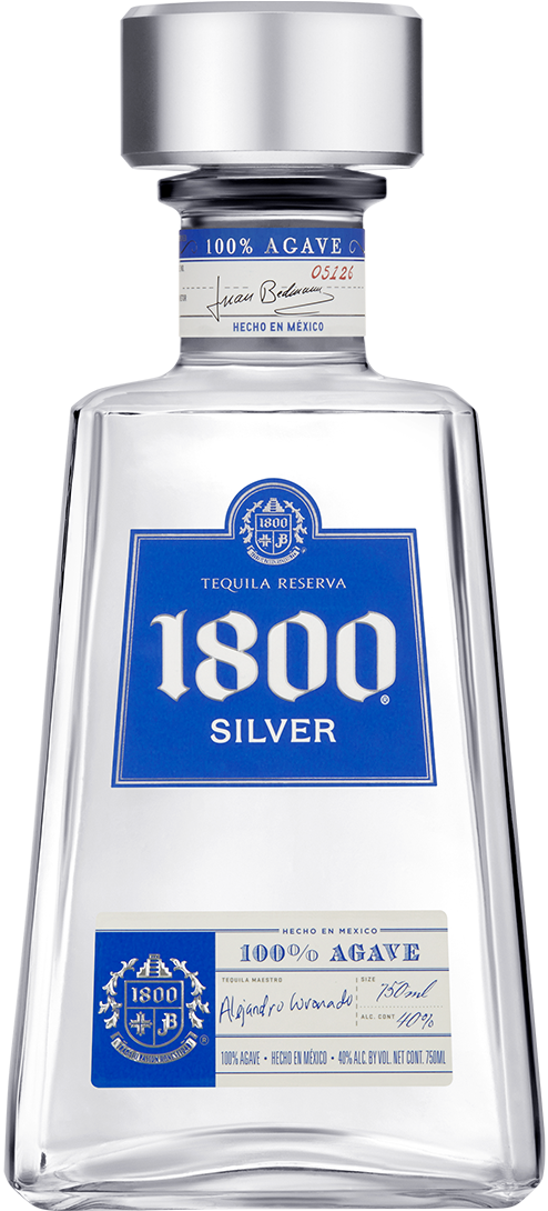 1800® Tequila, The Original “super Premium” 100% Agave - 1800 Silver (494x1090), Png Download