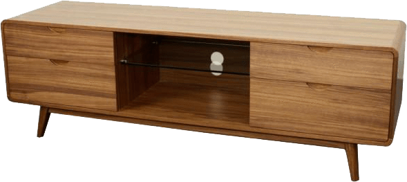 Npd-milano Walnut Or Wenge Tv Stand - Milano Tv Stand In Walnut By New Pacific Direct (589x263), Png Download