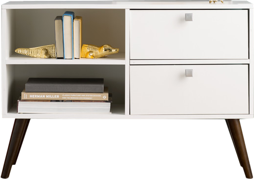 Langley Street Carneal Tv Stand Finish: White (525x525), Png Download