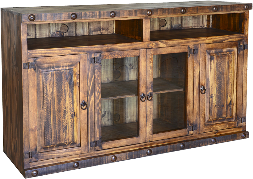 Large Rustic Centre Tv Stand (1000x1000), Png Download