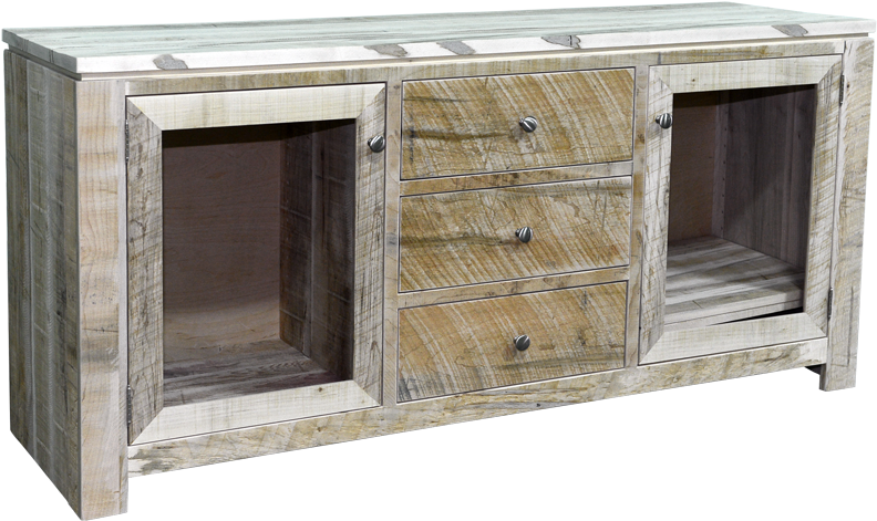 Rough Cut Metro 2 Door 3 Drawer Tv Stand - Television (1000x623), Png Download