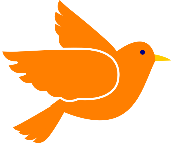 Orange Bird Clip Art - Blue Bird Clip Art (600x503), Png Download