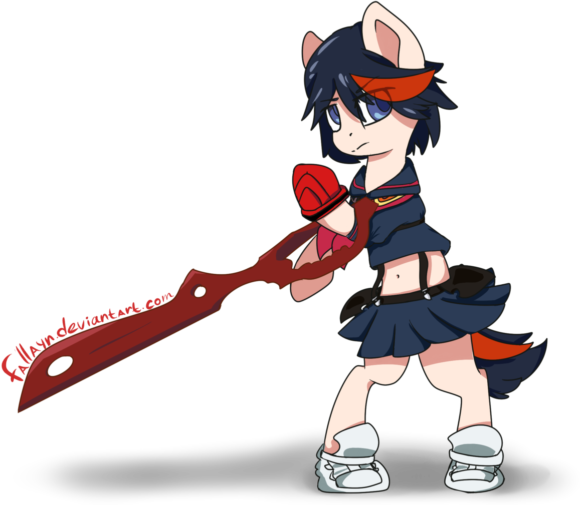 Fallayn, Kill La Kill, Ponified, Ryuko Matoi, Safe, - Mlp Kill La Kill Ryuko (1200x1024), Png Download