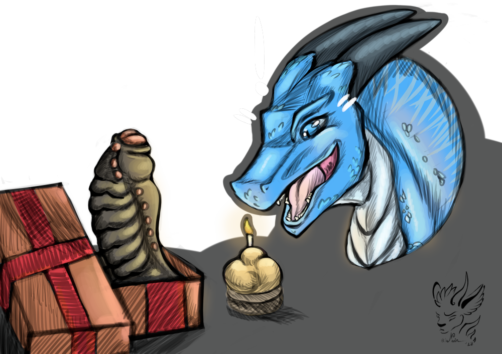 8 Jan - Furry Dragon Pic Birthday (1000x706), Png Download