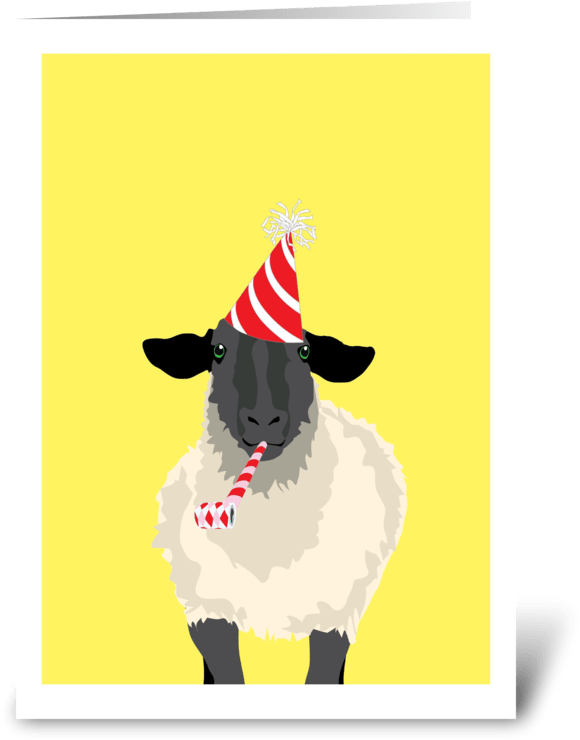 Birthday Sheep Greeting Card - Sheep Greeting Card (700x792), Png Download