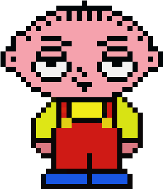 Stewie - Family Guy Pixel Art (390x450), Png Download