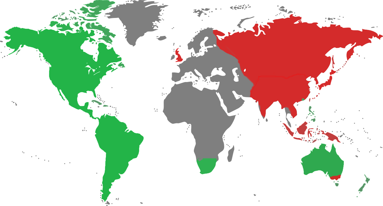 Katana Legality Worldwide - World Map Purple * Png (1280x688), Png Download