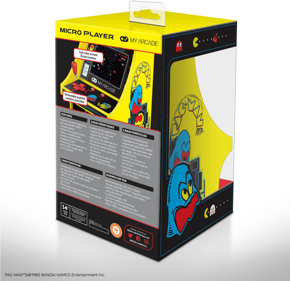 My Arcade Micro Player 6" Collectable Retro Arcade - My Arcade Pac-man Retro Micro Player Dgunl-3220 (1000x1000), Png Download