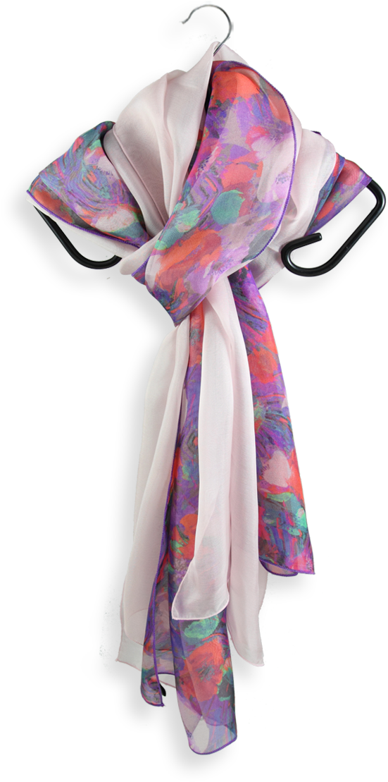 Print Silk Scarf Fire Red Plain Pink Made In France - Red (1200x1200), Png Download