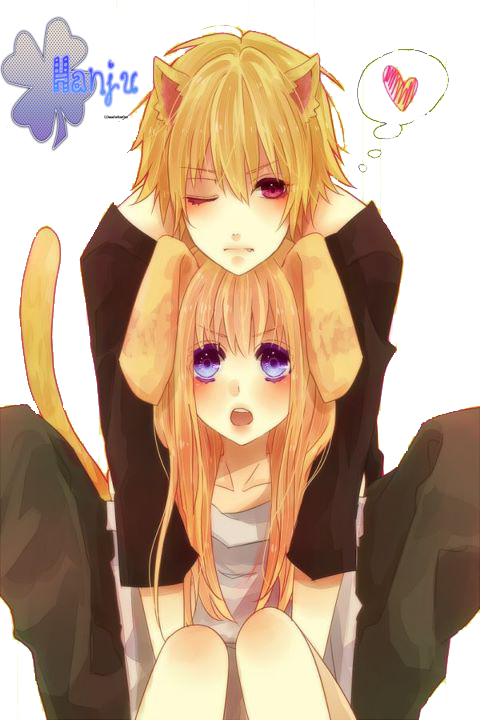 Cute Neko Couple By Hinamori6457-d52thx1 - Anime Cat Boy And Girl (480x720), Png Download