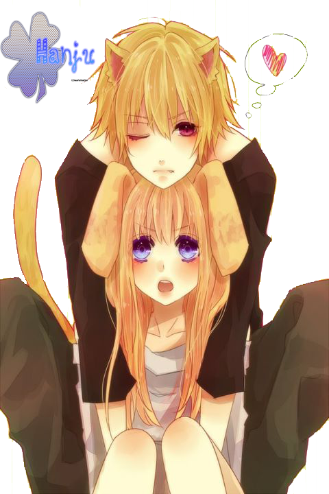 Download Cute Neko Couple By Hinamori6457 D52thx1 Anime Cat Boy And Girl Png Image With No Background Pngkey Com