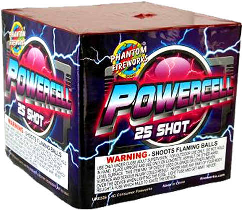 Phantom Fireworks® Powercell 25 Shot - Carton (500x500), Png Download