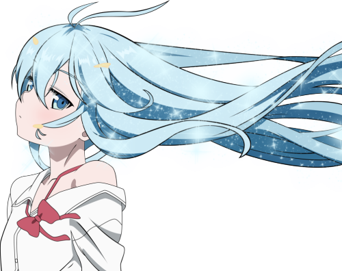 Blue Hair Anime Girl PNG - wide 2