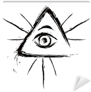 Eye Of Providence Symbol Created In Grunge Style Wall - Oko Opatrzności (400x400), Png Download