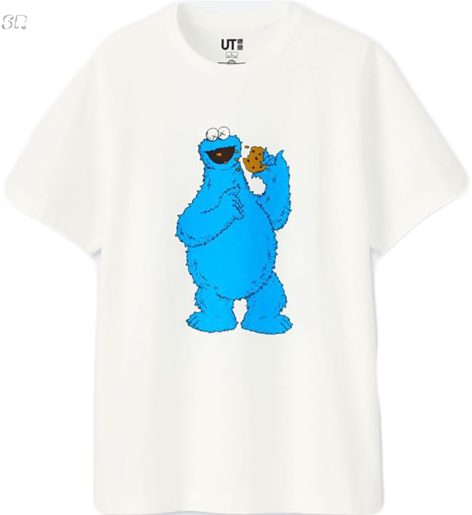 Kids Kaws X Sesame Street T-shirt - Kaws Sesame Street Cookie Monster (1024x1024), Png Download
