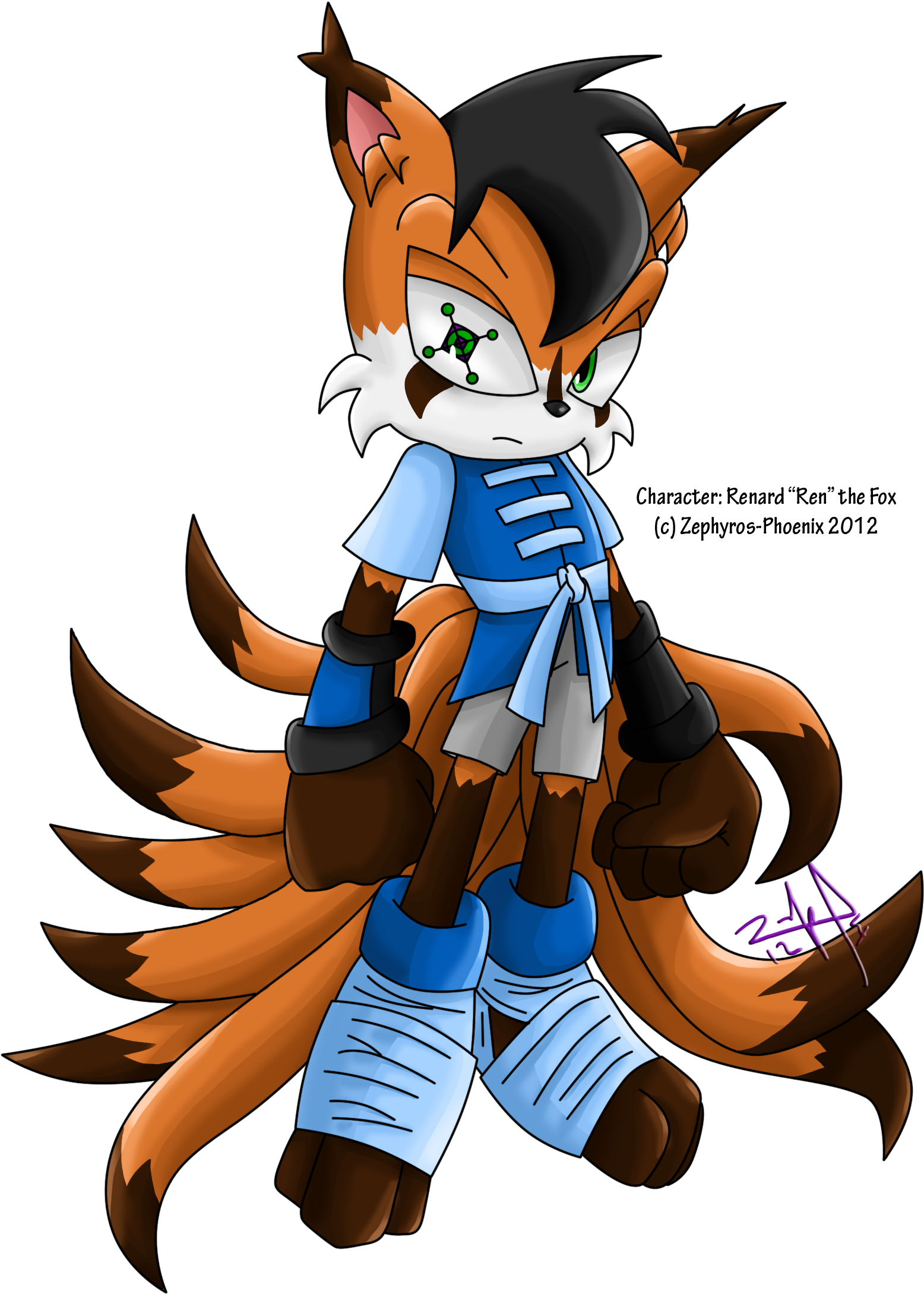 Ren Is The Current Holder Of The Prophet's Eye And - Sonic Fox Characters (1854x2358), Png Download