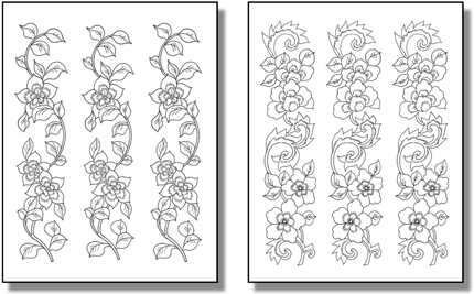 Stick 'n Burn Flower Vines Pack - Wood Burning Flower Design (800x313), Png Download
