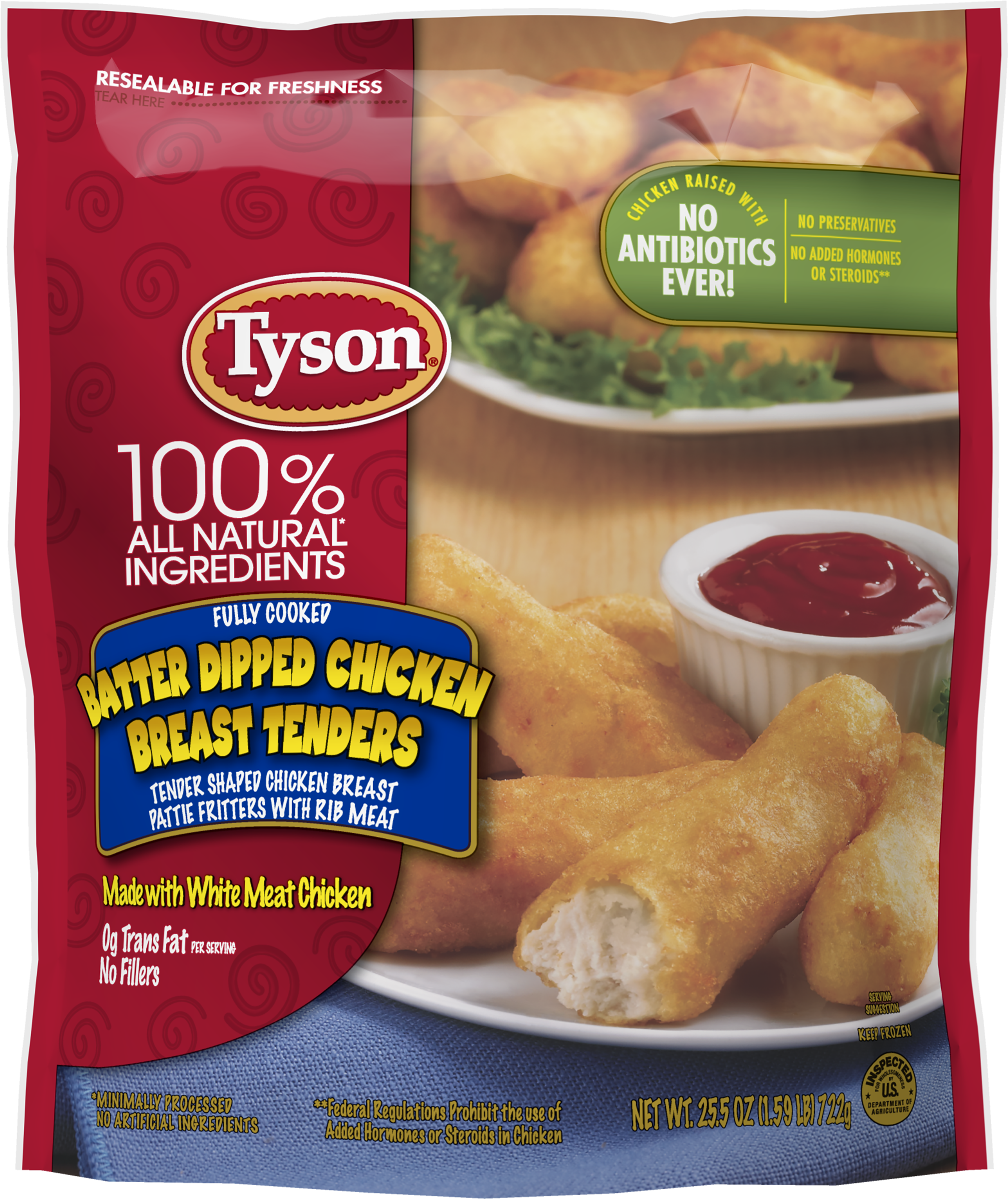 Tyson® Fully Cooked Batter Dipped Chicken Breast Tenders, - Batter Dipped Chicken Breast Tenders (2400x2400), Png Download