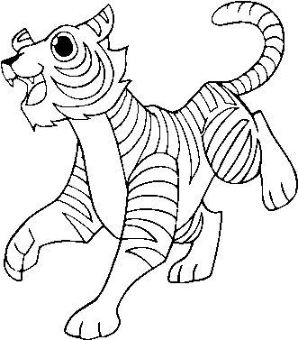 The Bengal Tiger Coloring Page - Dibujo Del Tigre De Bengala Kawaii (600x470), Png Download